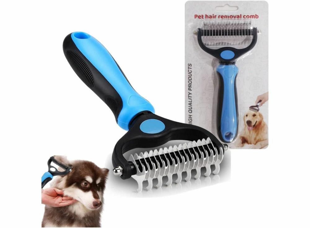 Animal Tools |   2 In 1 Pet Grooming Tool Dematting Comb For Dogs & Cats 2 Sided Undercoat Rake Deshedding Tool Cat Matted Fur Remover For Long Haired Cat Dog Tangles Removing（Blue） Animal Tools Animal Tools