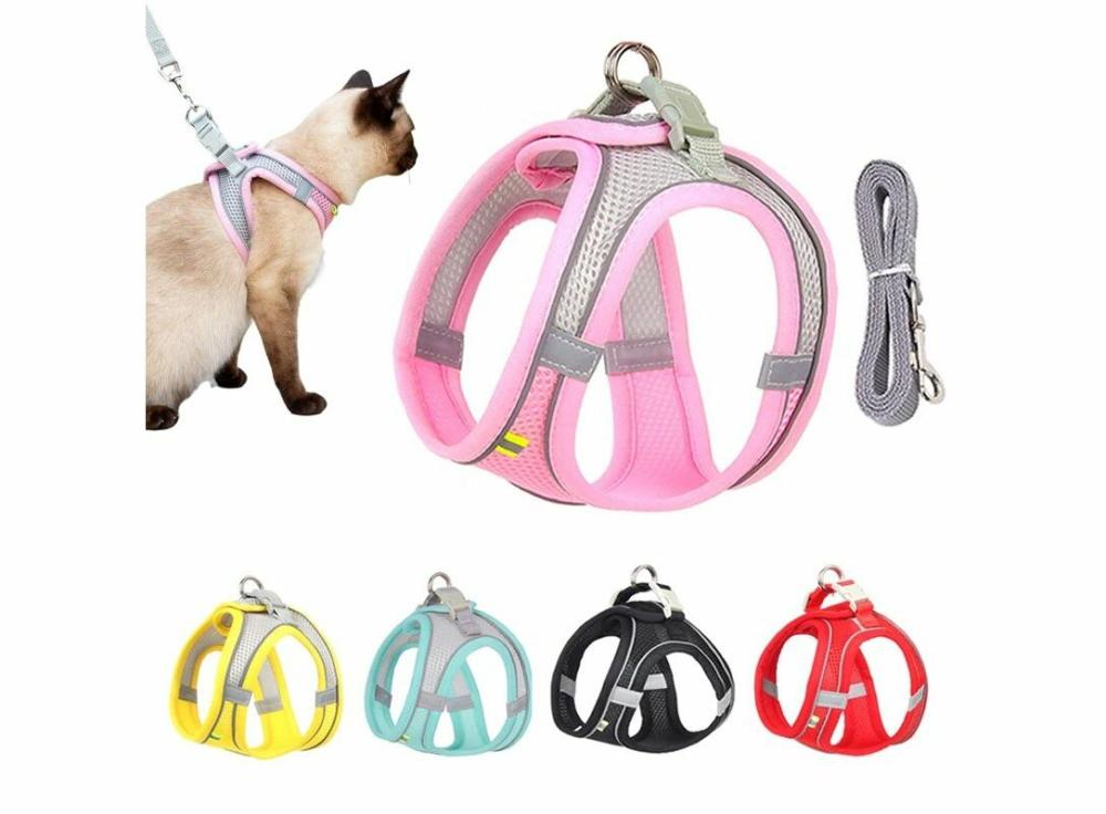 Animal Tools |   Cat Harness And Leash Set, Escape Proof Safe Adjustable Kitten Vest Harnesses For Walking, Easy Control Soft Breathable Mesh Jacket With Reflective Strips For Cats Animal Tools Animal Tools