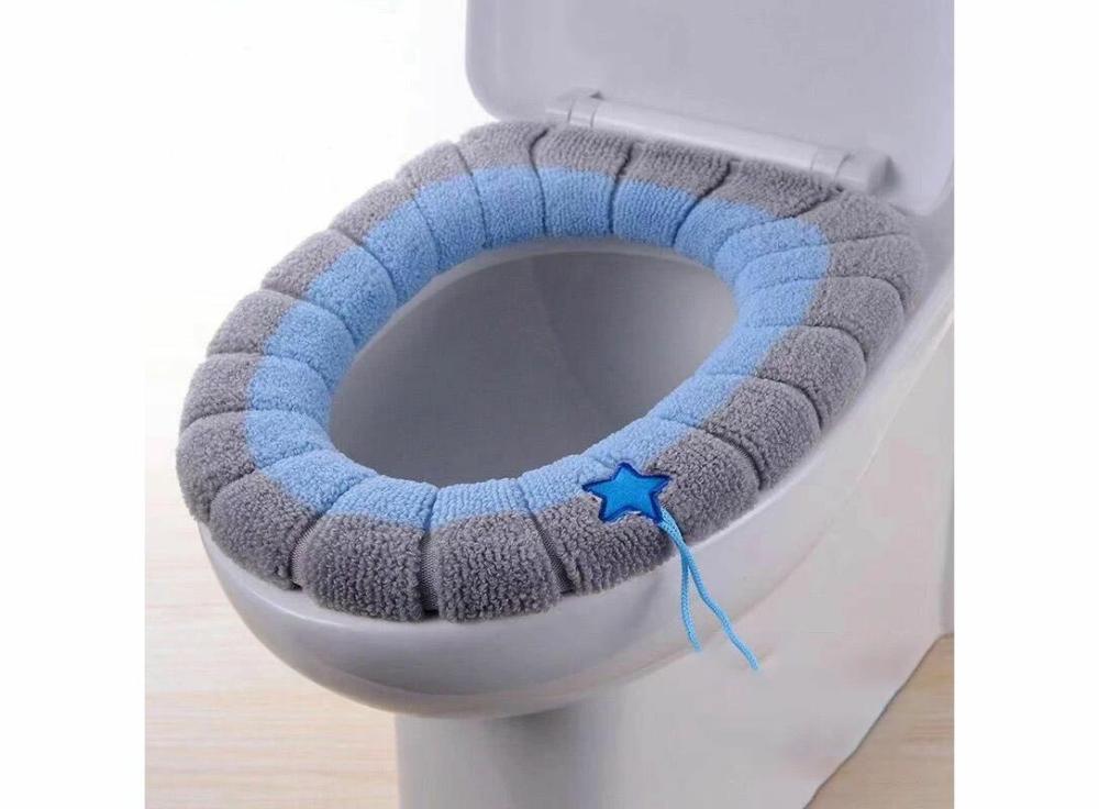 Bath&Washroom |   1 Pcs Thicker Bathroom Soft Toilet Seat Cover Pad-Warmer Stretchable Fibers Easy Installation Cushioned Lid Covers, Washable And Comfortable Toilet Seat Cover Pads Bath&Washroom Bath&Washroom