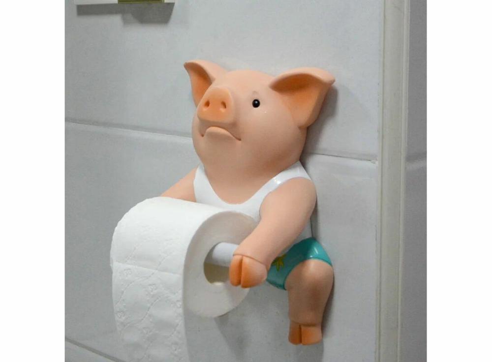 Bath&Washroom |   Toilet Tissue Holder,Nordic Geometric Pig Shape Toilet Paper Holder, Hotel Bathroom Wall-Mounted Face Towel Storage Rack, Birthday Present Bath&Washroom Bath&Washroom