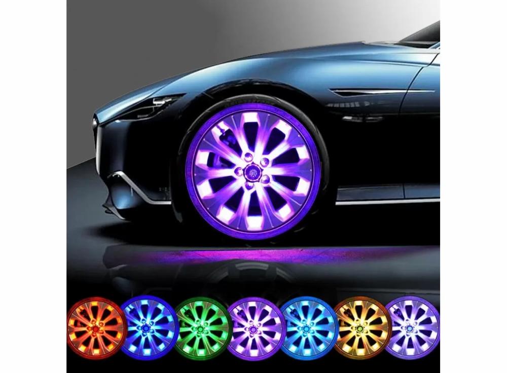 Car Accessories |   1/2/4Pcs Led Light Solar Energy Car Tire Wheel Lights Cap Flashing Lights Lamp Car Accessories Car Accessories