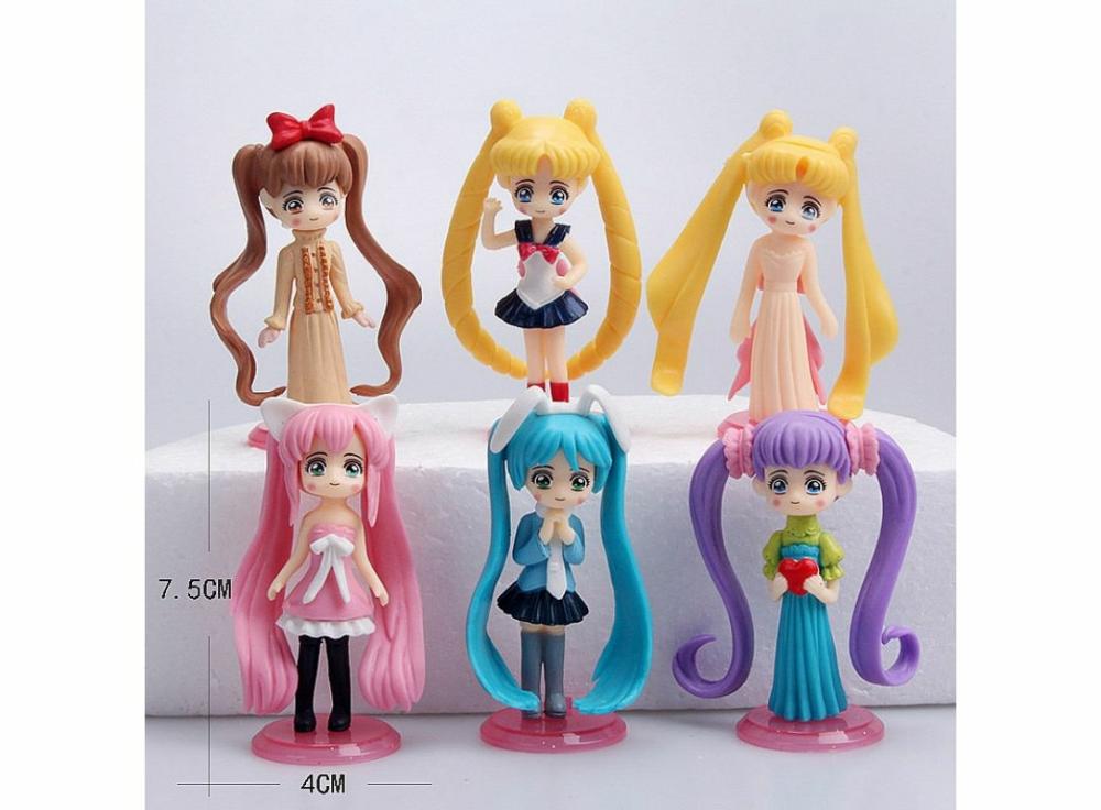 Dolls & Accessories |   6Pcs/Set Hot Sailor Moon Action Figure Model Toy Tsukino Usagi Janpan Anime Peripheral Girl Dolls & Accessories Dolls & Accessories