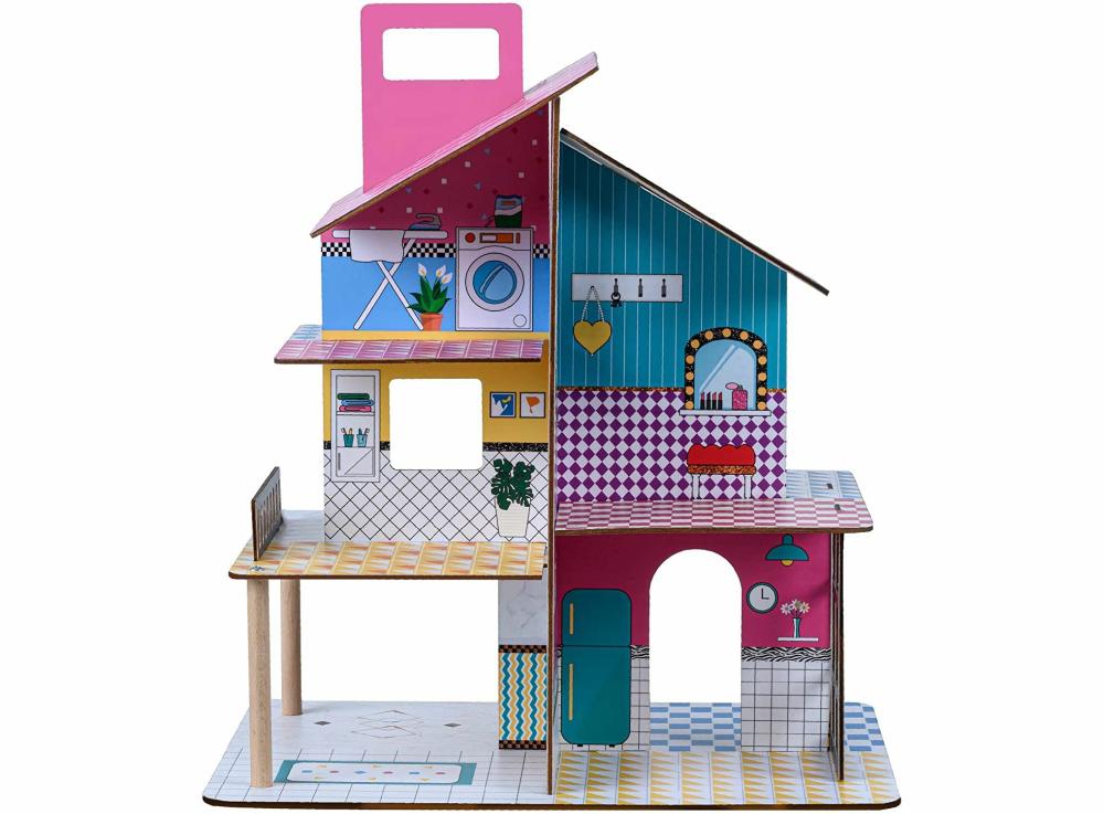 Dolls & Accessories |   Olivia’s Little World 360 Kids Wooden Doll House 3.5" Dolls & 12 Accessories Multi Td-13260C Dolls & Accessories Dolls & Accessories