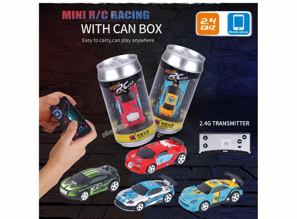 Electric Cars |   Remote Control Mini Rc Car Battery Operated Racing Car Pvc Cans Pack Electric Cars Black