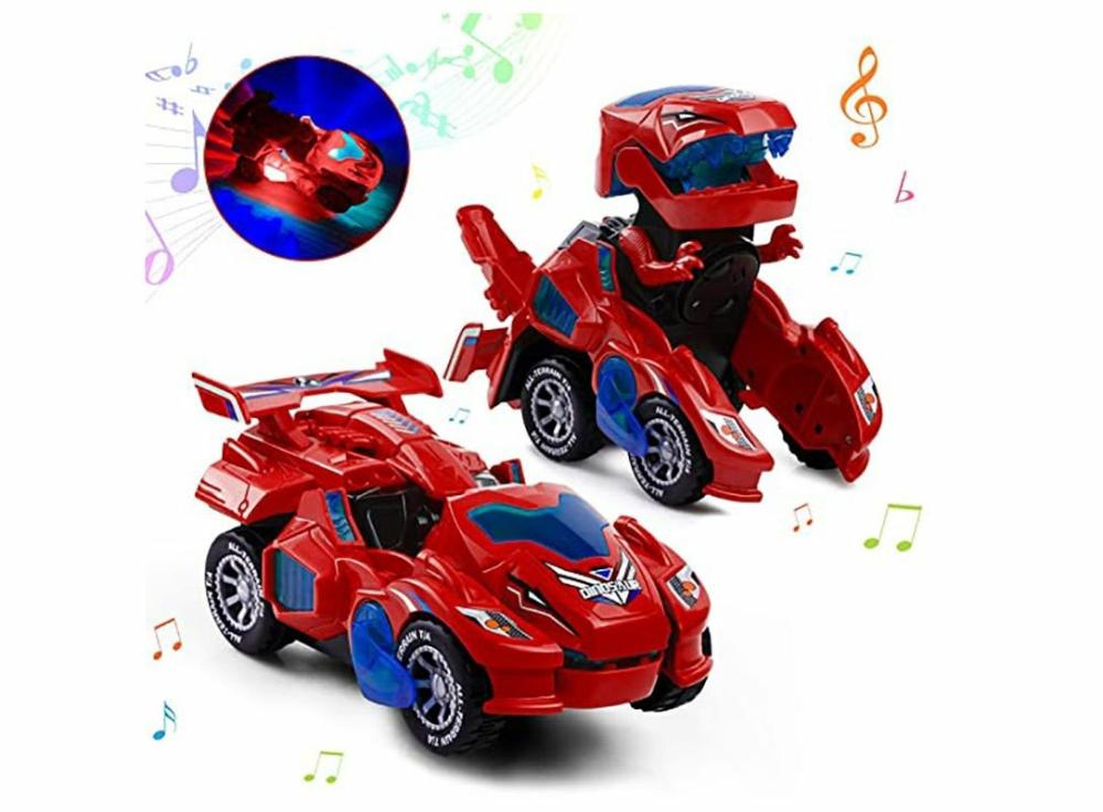 Games |   Car Race Mini Big Electric Deformation Dinosaur Transform Track Truck Children Electric Cars Blue