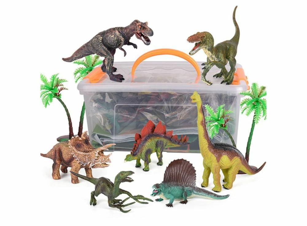 Games |   Dinosaur Toy Figure W/ Activity Play Mat & Trees, Educational Realistic Dinosaur Playset Games Games