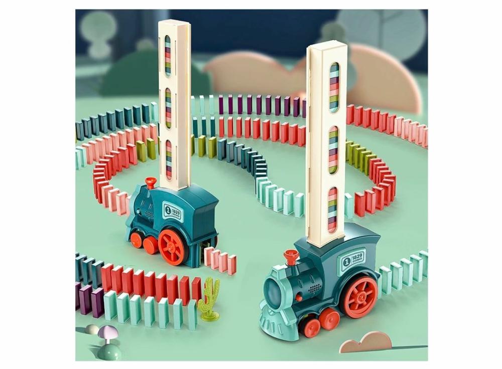 Games |   Kids Electric Domino Train Car Set Automatic Laying Blocks Educational Toys Games Games