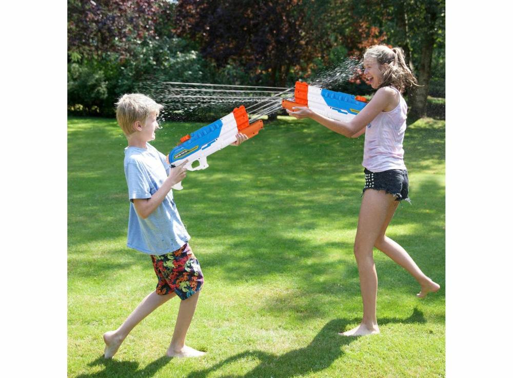 Games |   Water Guns  4 Nozzles Water Blaster High Capacity Squirt Gunor Kid Games bule