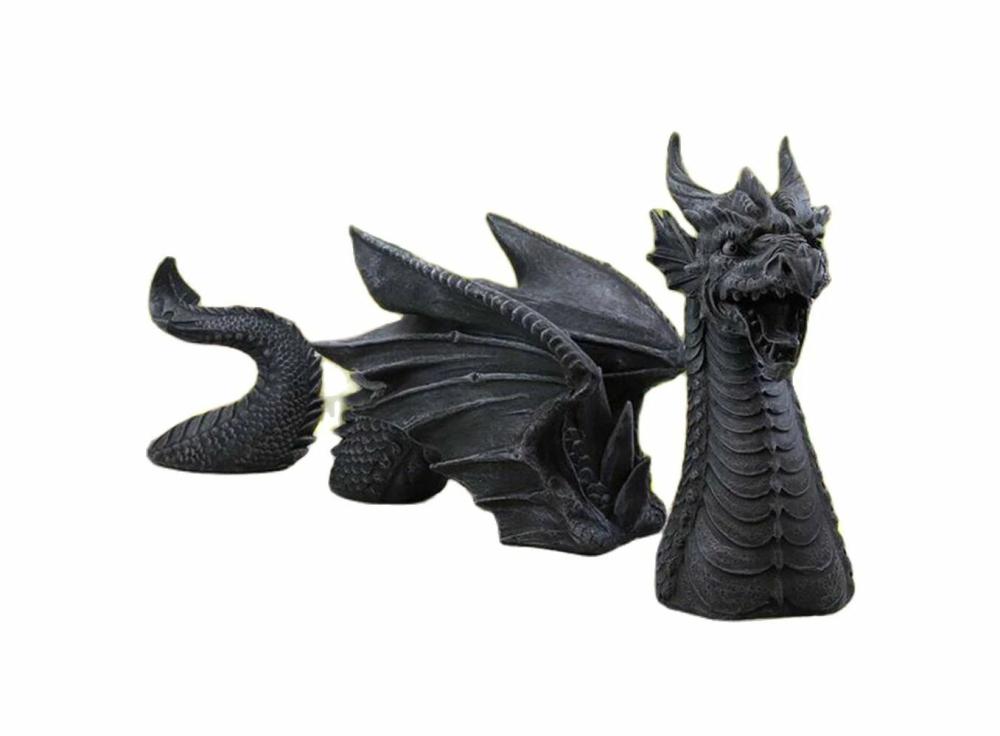 Garden |   Garden Statue Large Dragon Gothic Garden Decoration Lawn Dragon Statue Garden Lawn Ornaments Garden Black