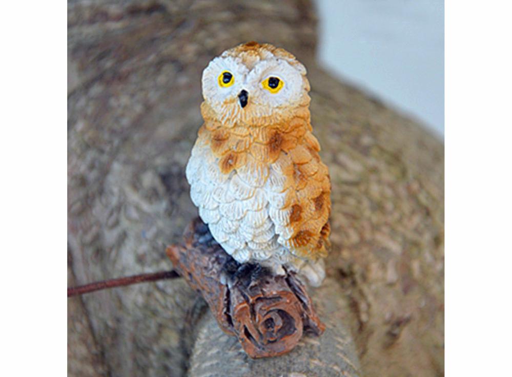 Garden |   Mini Owl Figurine Miniatures Animal Simulation Birds Micro Landscape Bonsai Adornment Garden Garden