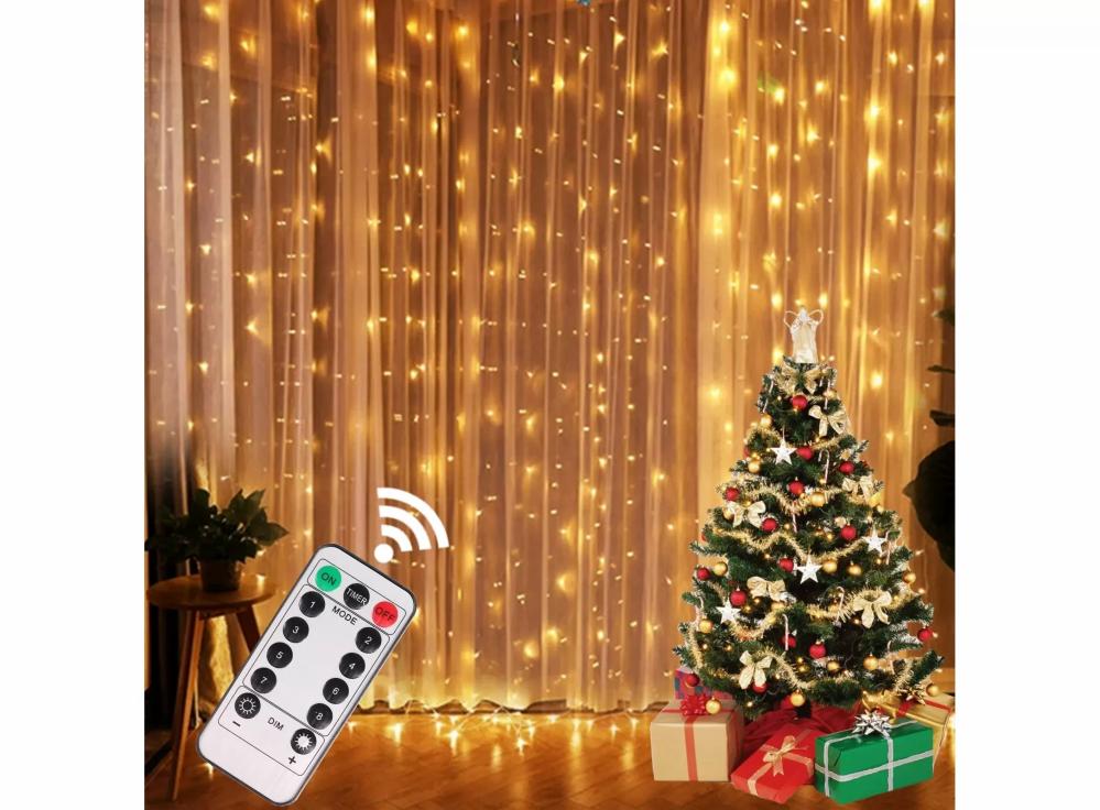 Home Accessories |   Christmas Lights Curtain Garland Merry Christmas Decorations For Home Christmas Ornaments Xmas Gifts Navidad 2024 New Year Decor Home & Office Home Accessories