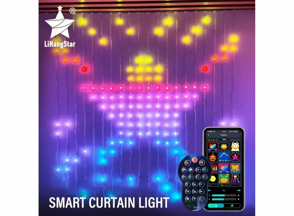 Home Appliances |   400Led Smart Curtain Lights, Rgbic Color Changing Christmas Lights String Dimmable Diy Patterns With Music For Bedroom Courtyard Home & Office Home Accessories