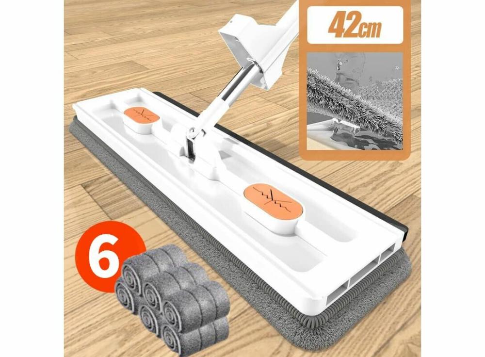 Home Appliances |   New Style Large Flat Mop Self-Contained Slide Microfiber Floor Mop Home & Office 18L folding bucket