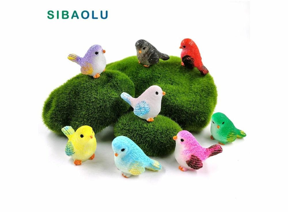 Home Slippers |   8Pcs Artificial Little Parrot Bird Nest Figurine Animal Model Home Decor Home & Office Home Slippers