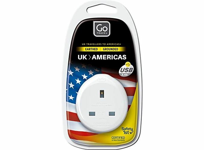 Household Batteries, Chargers & Accessories |   Go Travel Earthed Uk To Usa Compact American Adaptor Inc Usb (Adapter Ref 626) Electronics Household Batteries, Chargers & Accessories