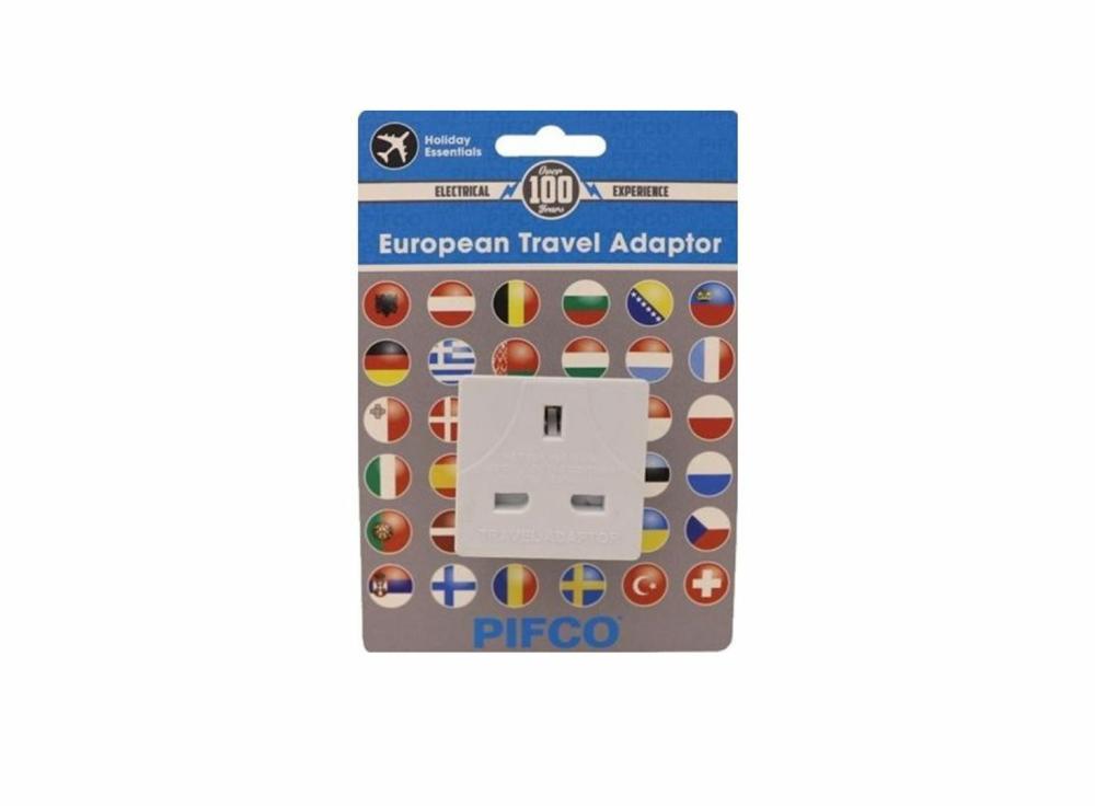 Household Batteries, Chargers & Accessories |   White Adapter Uk To Eu Europe European Travel Adaptor Plug 2 Pin Pifco Travel Electronics Household Batteries, Chargers & Accessories