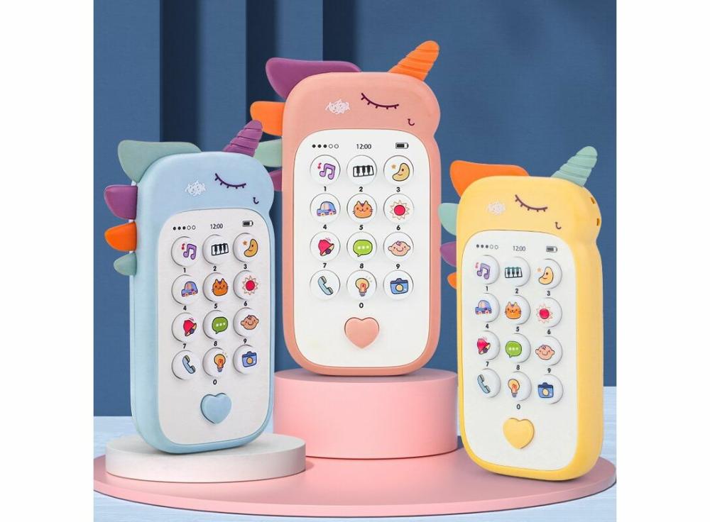 Learning & Education |   Baby Phone Toy Music Sound Telephone Sleeping Toys With Teether Simulation Toy Learning & Education deer blue