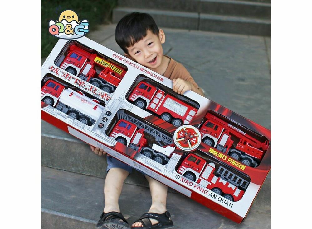 Learning & Education |   Fire Set Cars Fall-Resistant Ladder Lift Sprinkler Fireman Engineering Truck Toy Learning & Education Learning & Education