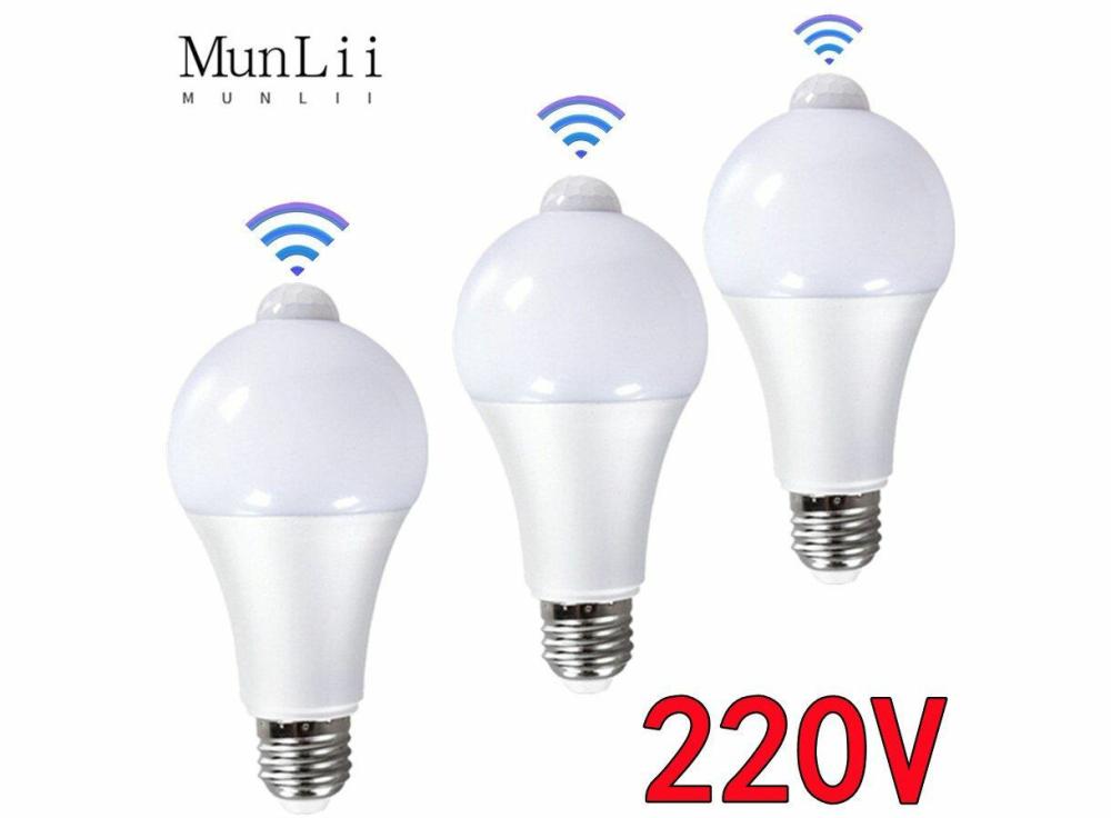 Lighting |   Munlii 220V E27 Pir Motion Sensor Lamp 12W 15W 18W Led Bulb With Motion Sensor Home & Office Lighting