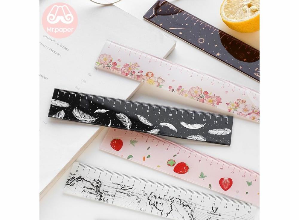 Measurement & Analysis Instruments |   Mr Paper 6 Designs 15Cm Strawber Acrylic Color Ruler Multifunction Diy Drawing Rulers For Kids Home & Office Measurement & Analysis Instruments