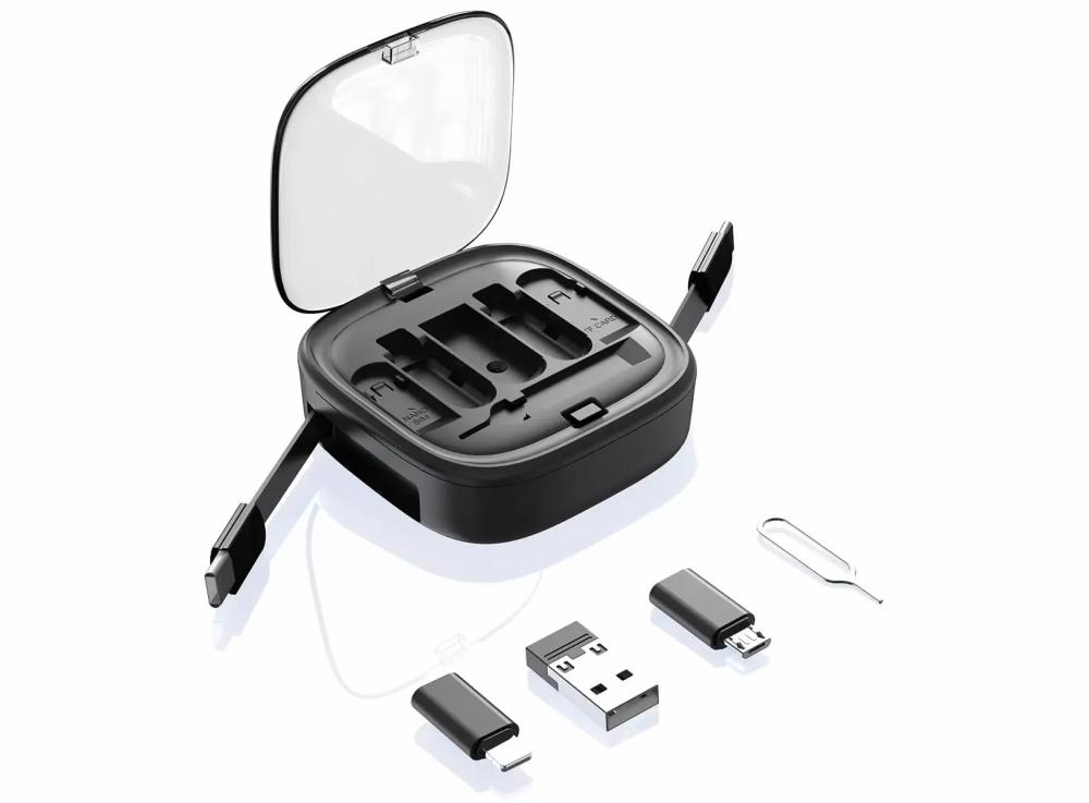 Mobile Accessories |   60W Fast Charge Cable Set Storage Box Usb C To C Cable Multifunctional Adapter Usb A/C To Micro/Type C/Lighting,Phone Holder Electronics Mobile Accessories