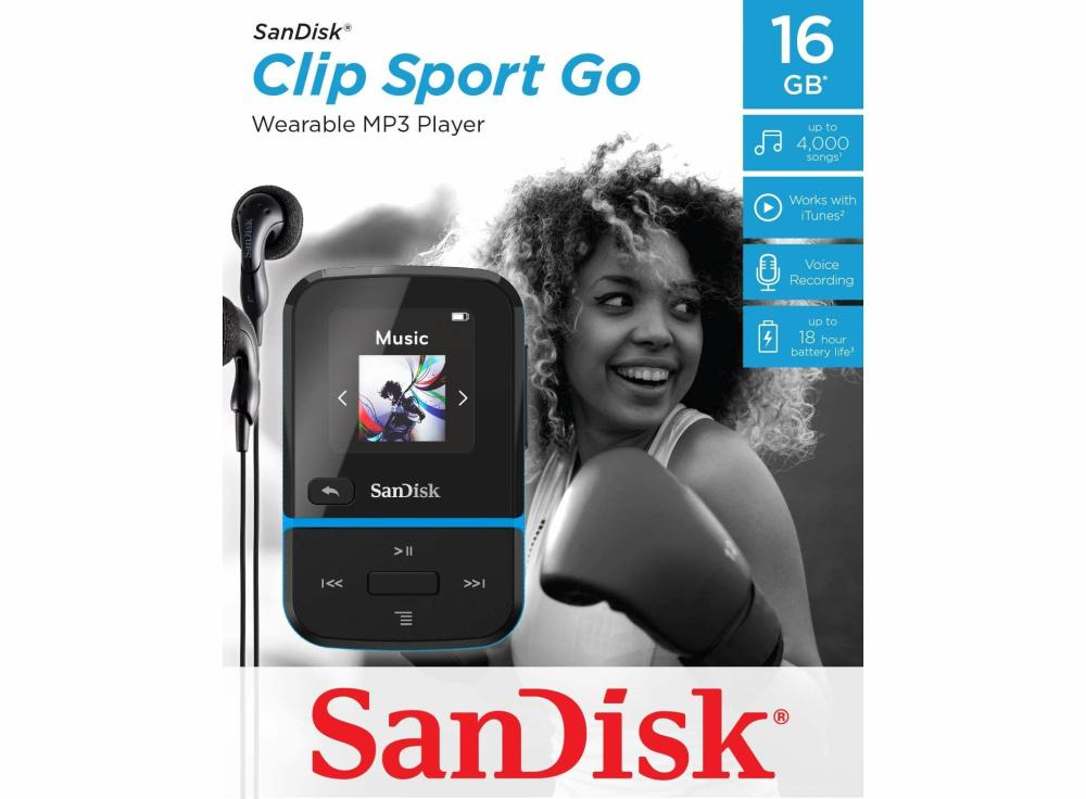 Mp3 Players |   Clip Sport Go 16Gb Mp3 Player – Blue, Open Box Electronics Mp3 Players