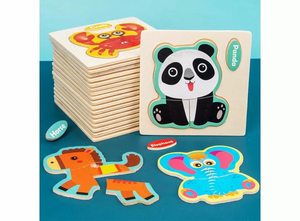 Puzzles |   3D Wooden Puzzle Jigsaw Toys For Children Wood 3D Cartoon Animal Puzzles Puzzles Puzzles