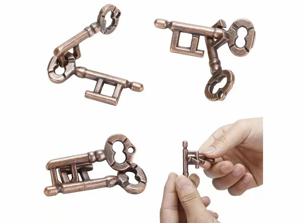 Puzzles |   High Quality Intelligent Lock Toy Brain Tester Development Alloy Key Ring Puzzle Puzzles Puzzles