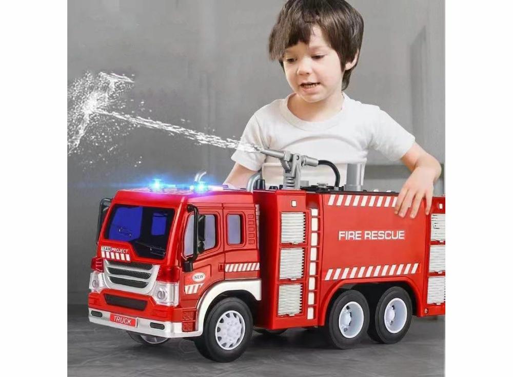 Toys For Boys |   Oversized Children’s Firefighter Toys Car Fire Truck Electric Universal Toy Music Light Learning & Education Ladder fire truck