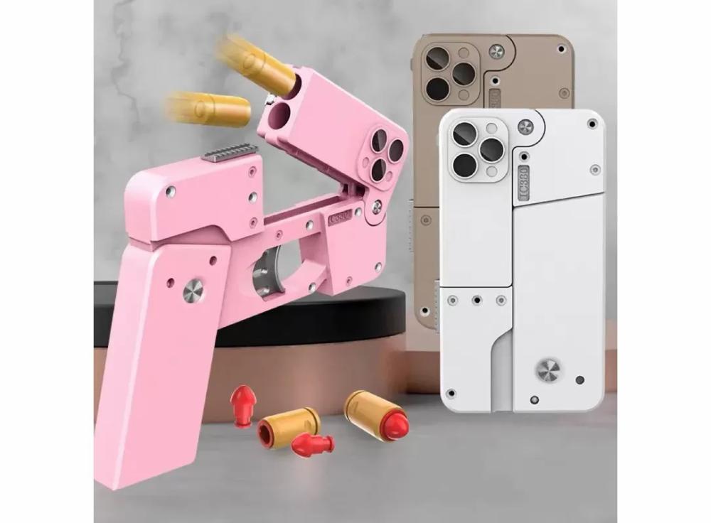 Toys For Girls |   Transformer Phone Case Toy Gun,Soft Bullet Toy Gun Shell Ejecting,Toy Pistol Gun,Agent X Realistic Toy Gun For Boys And Girls Toys Black