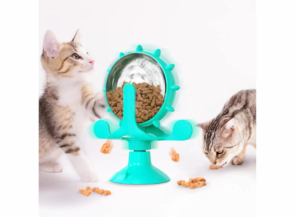 Animal Tools |   Windmill Cat Toy Dog Food Dispenser Pet Treat Feeder Cat Puzzle Dispenser Slow Feeder Iq Interactive Toys Food Leakage Animal Tools Animal Tools