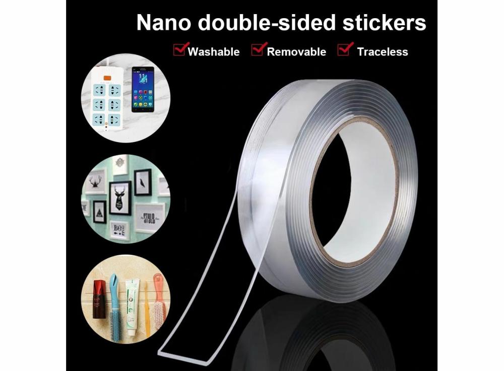 Home Slippers |   Nano Magic Tape Double-Sided Tape Transparent No Trace Reusable Waterproof Tape Home & Office Home Slippers