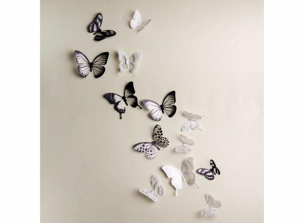 Stickers |   18Pcs/Lot 3D Crystal Butterfly Wall Sticker Beautiful Butterflies Art Decals Home Decor Stickers Home & Office Stickers