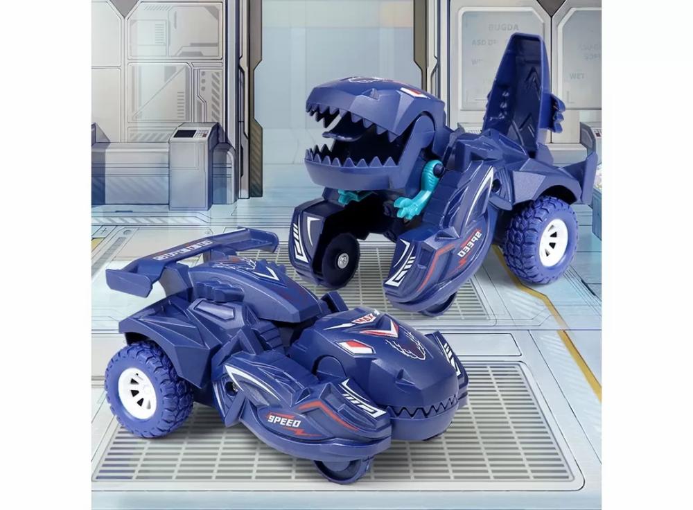 Toys For Boys |   New Transforming Dinosaur Car Deformation Car Toys Inertial Sliding Dino Car Toys Blue