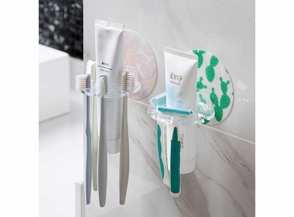 Bath&Washroom |   Plastic Toothbrush Holder Toothpaste Storage Rack Bath&Washroom Bath&Washroom