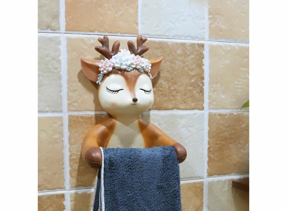 Bath&Washroom |   Wall Mount Resin Sika Deer Statue Roll Paper Holder Sculpture Bathroom Dã©Cor Home Bath&Washroom Bath&Washroom